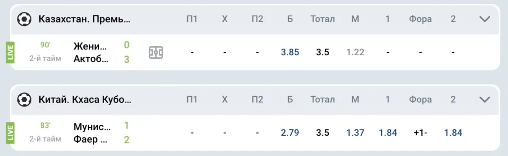 Ставки на спорт в Mostbet